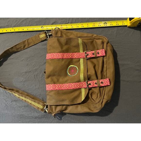 American Girl Messenger Bag Tan Pink Straps Crossbody Adjustable Girls Tote - Picture 6 of 6